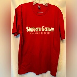 Stubborn German Brewing Company Men’s T-Shirt Size Large Waterloo Illinois Red